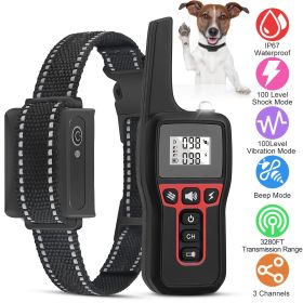 3280 FT Dog Training Waterproof Collar IP67  Pet Beep Vibration Electric Shock Collar