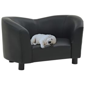 Dog Sofa Black 26.4"x16.1"x15.4" Faux Leather