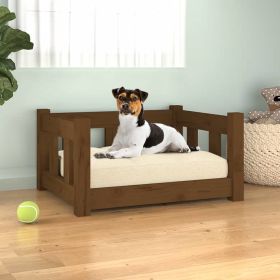 Dog Bed Honey Brown 21.9"x17.9"x11" Solid Wood Pine