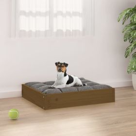 Dog Bed Honey Brown 20.3"x17.3"x3.5" Solid Wood Pine