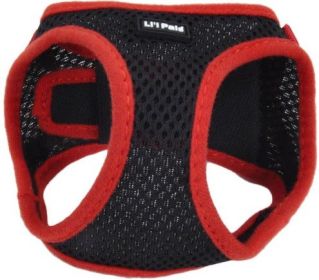 Lil Pals Comfort Mesh Harness Black with Red Lining