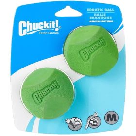 Chuckit Erratic Ball for Dogs - Medium Ball - 2.25" Diameter (2 Pack)