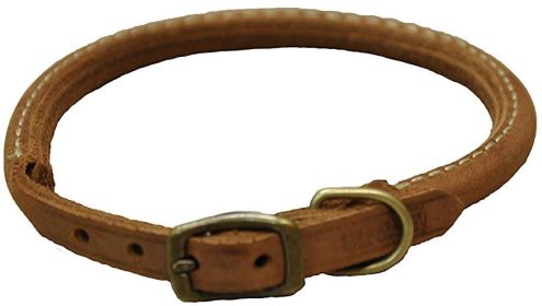 CircleT Rustic Leather Dog Collar Chocolate - 12"L x 3/8"W