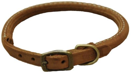 CircleT Rustic Leather Dog Collar Chocolate - 18"L x 3/4"W