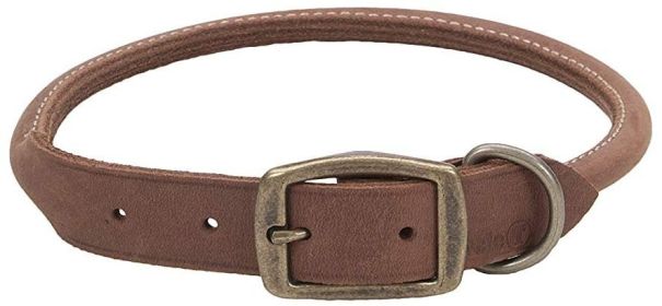 CircleT Rustic Leather Dog Collar Chocolate - 20"L x 3/4"W