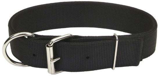Coastal Pet Macho Dog Double-Ply Nylon Collar with Roller Buckle 1.75" Wide Black - 24"Long