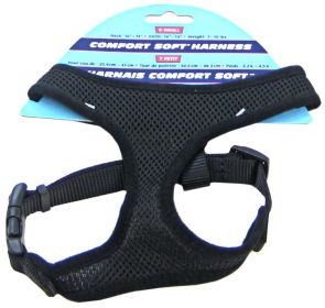 Coastal Pet Comfort Soft Adjustable Harness - Black - X-Small - 5/8" Width (Girth Size 16"-19")