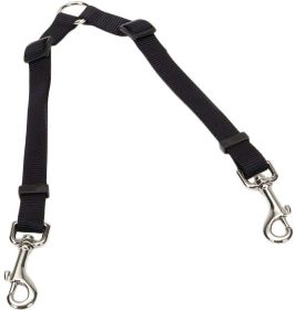 Coastal Pet Two Dog Adjustable Nylon Coupler Black - 36"L x 3/4"W