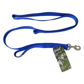 Loops 2 Double Nylon Handle Leash - Blue - 6" Long x 1" Wide