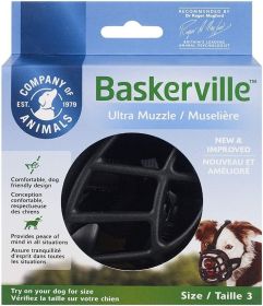 Baskerville Ultra Muzzle for Dogs - Size 3 - Dogs 25-45 lbs - (Nose Circumference 11")