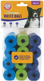 Arm and Hammer Dog Waste Refill Bags Fresh Scent Assorted Colors - 180 count