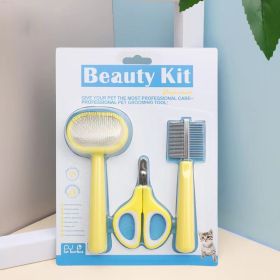 3pcs/set Pet Grooming Set; Hair Comb Nail Scissors; Pet Comb Set For Dogs