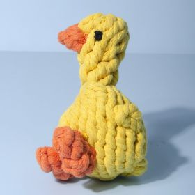 1pc Duck Shaped Pet Knot Toy; plush dog chew toy