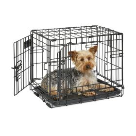 Dog Crate | Newly Enhanced MidWest iCrate XXS Folding Metal Dog Crate | Divider Panel, Floor Protecting Feet, Leak-Proof Dog Pn | , 18L x 12W x 14H, T