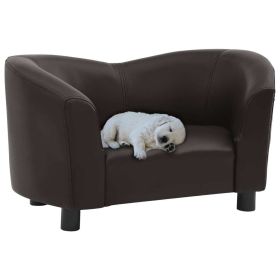 Dog Sofa Brown 26.4"x16.1"x15.4" Faux Leather