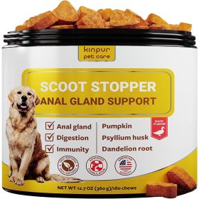 Scoot Stopper Soft Chews Fiber for Dogs Dog Anal Gland and Digestion Support Anal Gland Chews with Pumpkin and Psyllium Husk 180 Chewables for Dog Dig