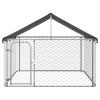Outdoor Dog Kennel with Roof 78.7"x78.7"x59.1"