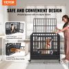 VEVOR 42 Inch Heavy Duty Dog Crate, Indestructible Dog Crate, 3-Door Heavy Duty Dog Kennel for Medium to Large Dogs with Lockable Wheels and Removable