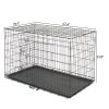 48" Pet Kennel Dog Folding Steel Crate Animal Playpen Wire Metal