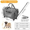 Dog Carrier with Wheels Airline Approved Rolling Pet Carrier with Telescopic Handle Shoulder Strap