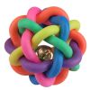 Colorful Rubber Training Chew Ball Small Bell Squeaky Sound Play Toy Dog Bite Resistant Ball Dog Accessories