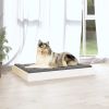 Dog Bed White 36"x25.2"x3.5" Solid Wood Pine