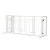 Freestanding Wooden Pet Fence for Stairs, Doorways and Hallways, White