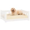 Dog Bed White 29.7"x21.9"x11" Solid Wood Pine
