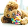 Colorful Rubber Training Chew Ball Small Bell Squeaky Sound Play Toy Dog Bite Resistant Ball Dog Accessories