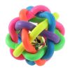 Colorful Rubber Training Chew Ball Small Bell Squeaky Sound Play Toy Dog Bite Resistant Ball Dog Accessories
