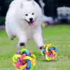 Colorful Rubber Training Chew Ball Small Bell Squeaky Sound Play Toy Dog Bite Resistant Ball Dog Accessories