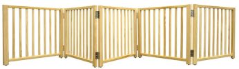 Four Paws 5 Panel Smart Folding Wood Pet Gate Extra Wide