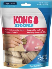 KONG Ziggies Puppy Recipe Teeth Cleaning Dog Chew Large