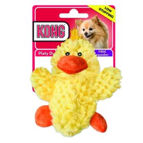 KONG Plush Platy Duck Low Stuffing Squeaker Dog Toy