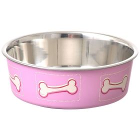 Loving Pets Bella Bowl with Rubber Base Coastal Pink