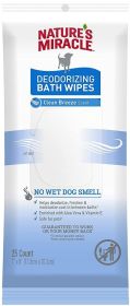 Natures Miracle Deodorizing Bath Wipes for Dogs Clean Breeze Scent