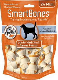 SmartBones Rawhide Free Sweet Potato Bones Mini