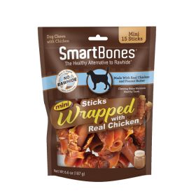 SmartBones Mini Chicken Wrapped Peanut Butter Sticks Rawhide Free Dog Chew