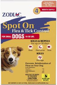 Zodiac Spot On Flea and Tick Control for Small Dogs