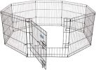 Petmate Exercise Pen Single Door with Snap Hook Design and Ground Stakes for Dogs Black