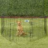 Petmate Exercise Pen Single Door with Snap Hook Design and Ground Stakes for Dogs Black