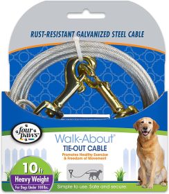 Four Paws Tie-Out Cable Heavy Weight (size: 10' long - 1 count)