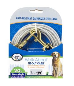Four Paws Pet Select Walk-About Tie-Out Cable Heavy Weight for Dogs up to 100 lbs (size: 20' long - 1 count)
