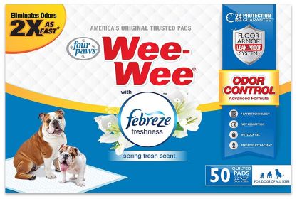 Four Paws Wee Wee Odor Control Pads with Fabreze Freshness (size: 50 count)