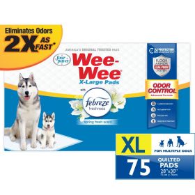 Four Paws Wee Wee Odor Control Pads with Fabreze Freshness X-Large (size: 75 count)