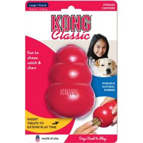 KONG Classic Durable Natural Rubber Chew, Chase, and Fetch Dog Toy (size: Large - 1 count)