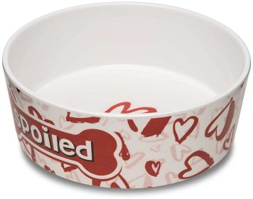 Loving Pets Dolce Moderno Bowl Spoiled Red Heart Design (size: Small - 1 count)