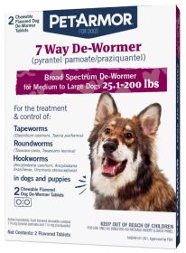 PetArmor 7 Way De-Wormer for Medium to Large Dogs 25-200 Pounds (size: 2 count)