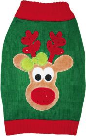 Fashion Pet Green Reindeer Dog Sweater (size: Small - 1 count)