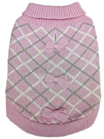 Fashion Pet Pretty in Plaid Dog Sweater Pink (size: XX-Small - 1 count)